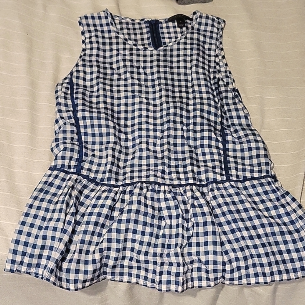 J Crew gingham peplum tank